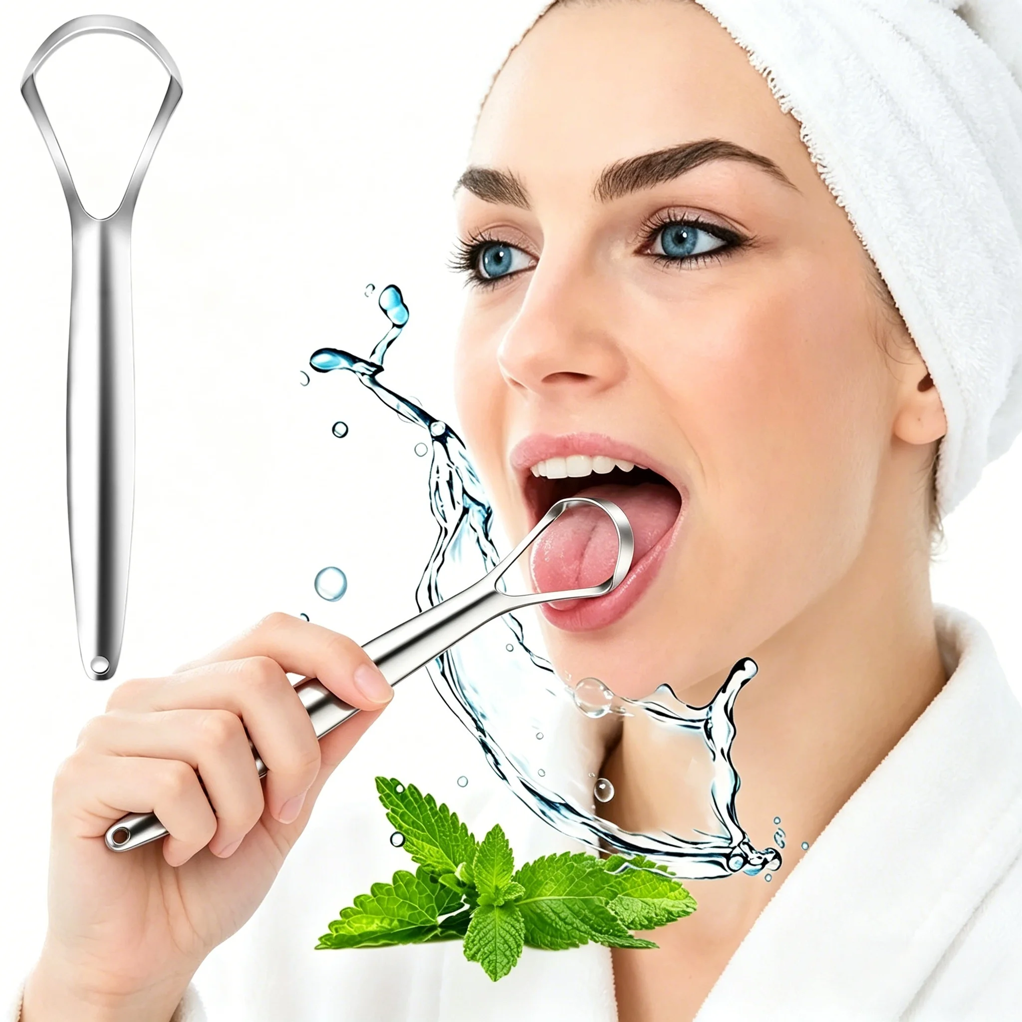 1 tongue coating brush and scraper, eliminate bad breath, freshen breath, gently care for gums, design dental care