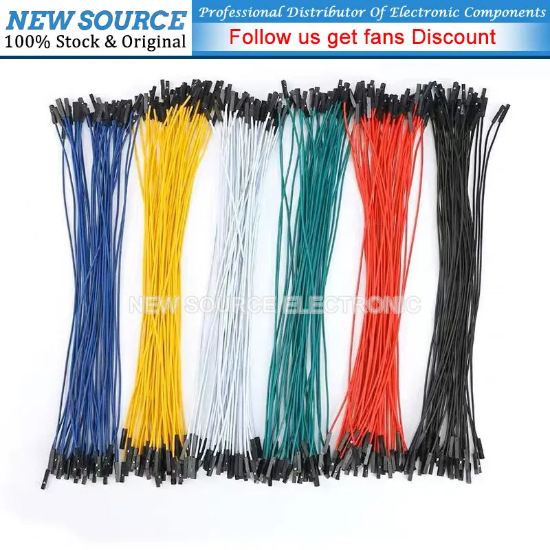 10pcs 1Pin Dupont Jumper Wire Line 20cm 2.54mm Male Female Electronic Cable For Arduino DIY Red Yellow Green Yellow Blue Black