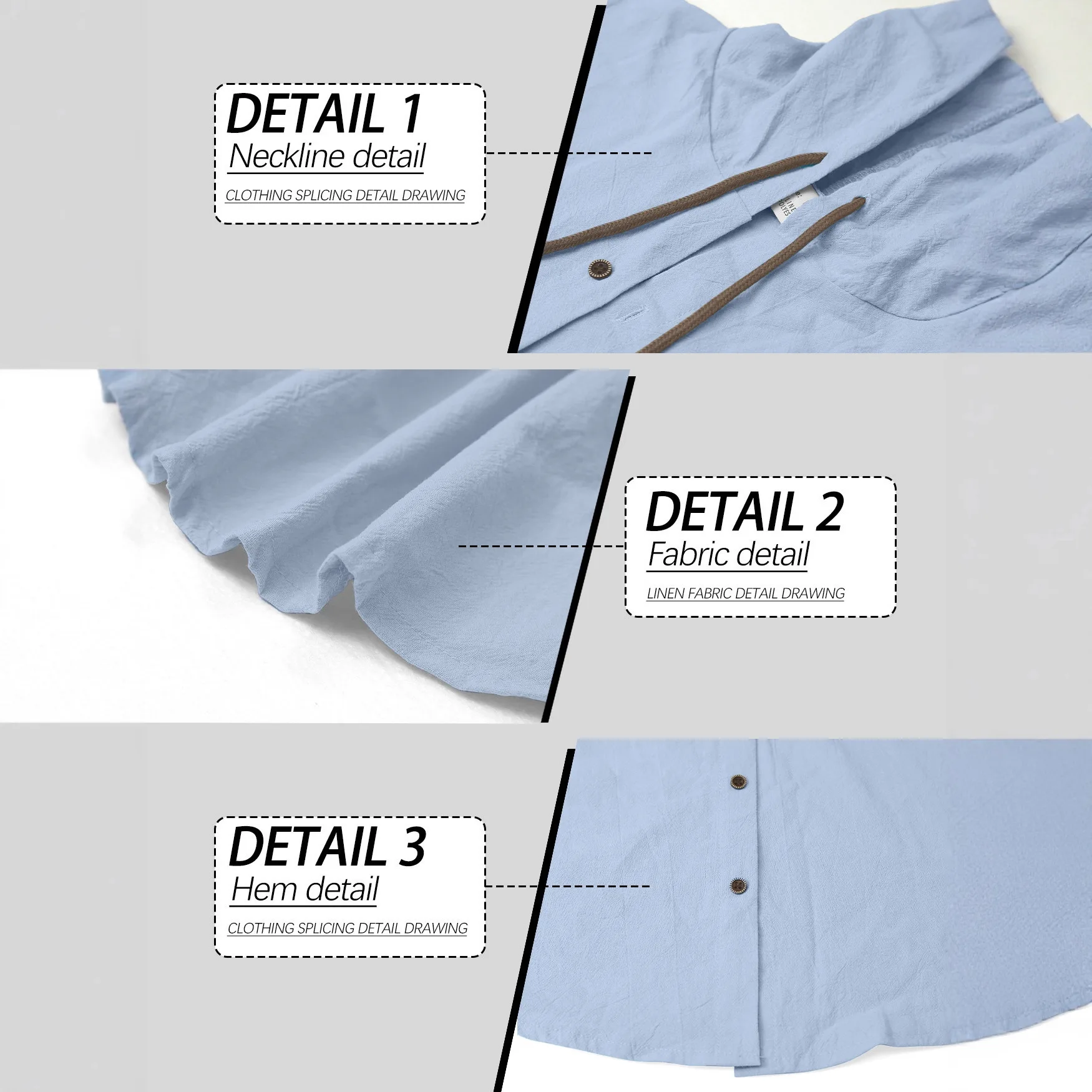Men's Casual Long Sleeve Shirt Cotton T-Shirt Hooded Fashion Trend Versatile Loose Beach Sweater