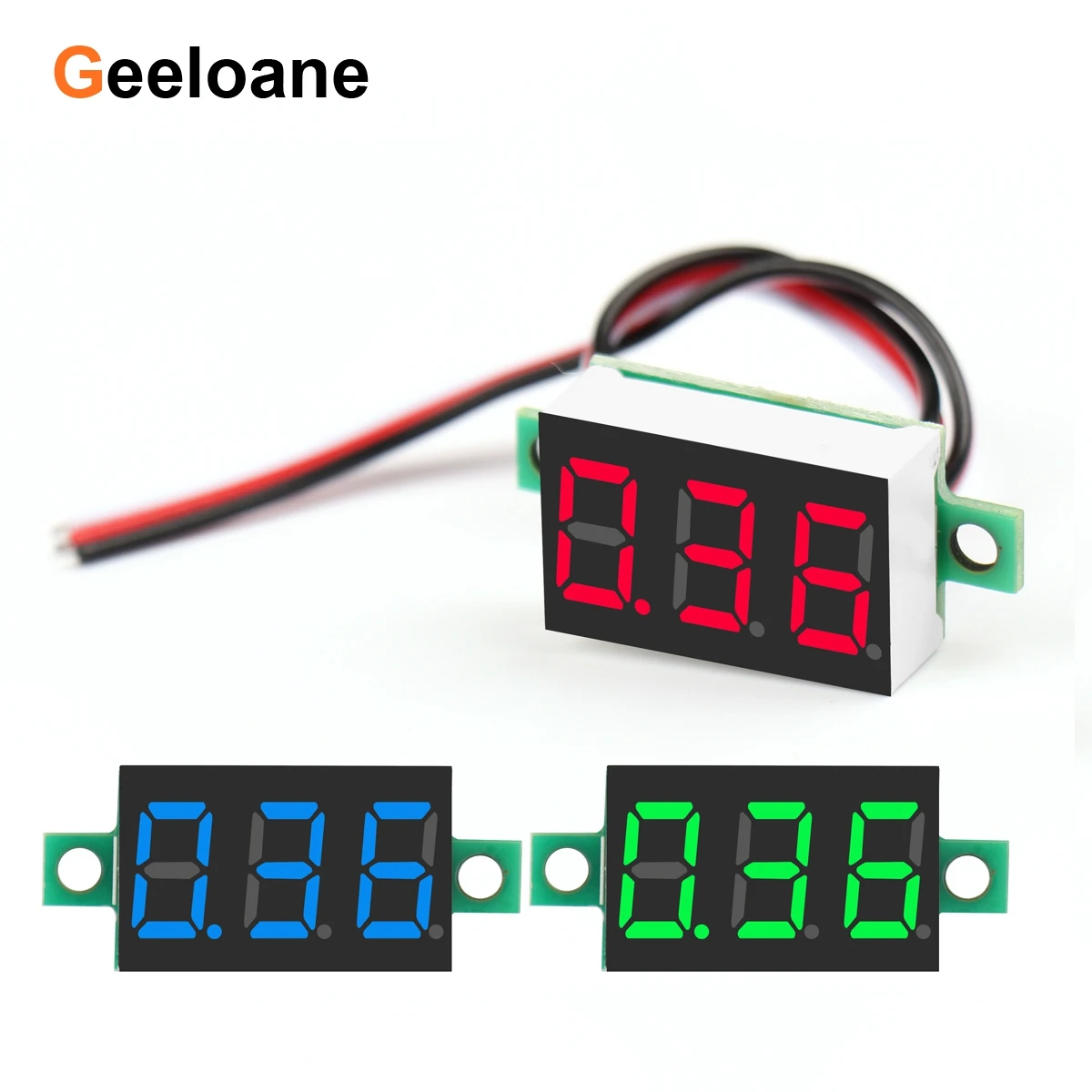 0.36 "Mini ไฟ LED มิเตอร์ดิจิตอล DC 0-30V 2สาย3หลักแรงดันไฟฟ้าจอแสดงผลเมตร DIY ป้องกันขั้วย้อนกลับ