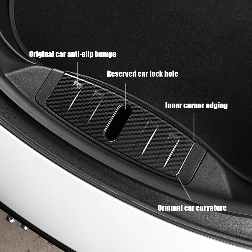 Stainless Steel Protective Plate for 2017-2023 Tesla Model 3 Front Trunk Lock Guard Auto Parts Door Sill Cover Protector