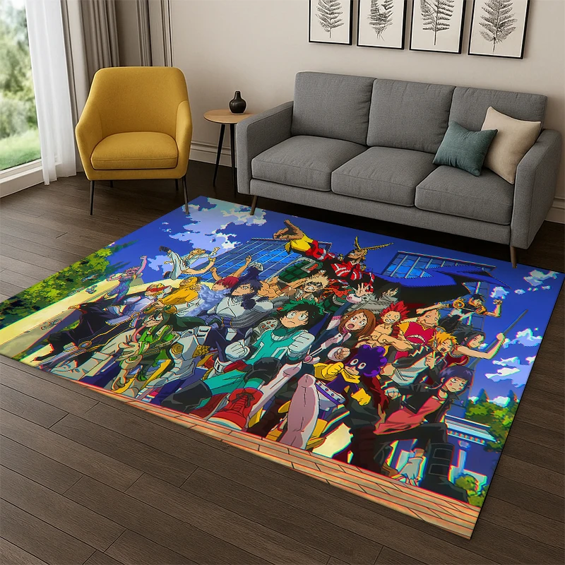 My Hero Academia Deku Bakugou Cartoon Anime Carpet Rug for Bedroom Living Room Sofa Doormat Home Decor,Kid Area Rug Non-slip