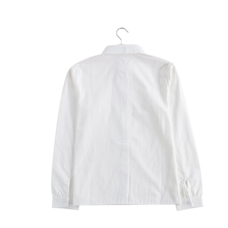 Camicia bianca a maniche lunghe uniforme giapponese JK alla moda e confortevole. Colletto a punta a maniche lunghe uniforme scolastica giapponese