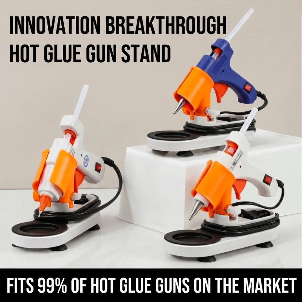 Universal Hot Glue Tool Stand Multi-functional with Drip Tray Hot Glue Rack Portable Heat Resistant Hot Glue Organizer