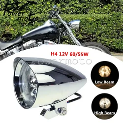 Headlight High/Low Beam Bullet Front Lamp For Harley Chopper Sportster Iron 883 Cafe Racer Honda Shadow VTX Kawasaki VN Suzuki