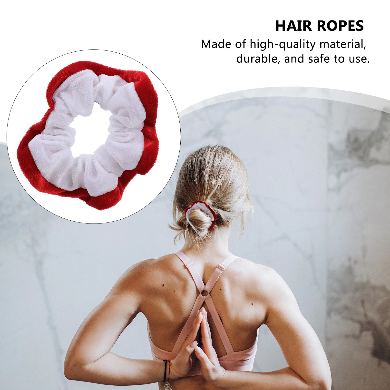 

20 Pcs Christmas Bowel Loops Elastic Rings Ponytail Holder Scrunchie Party Hair Ties
