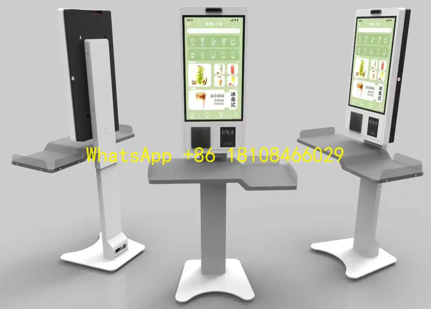 آلة قارئ الباركود التعرف على الوجه 21.5-32 بوصة Full HD لمطعم الوجبات السريعة الساخن بيع طلب الطعام في الأماكن المغلقة