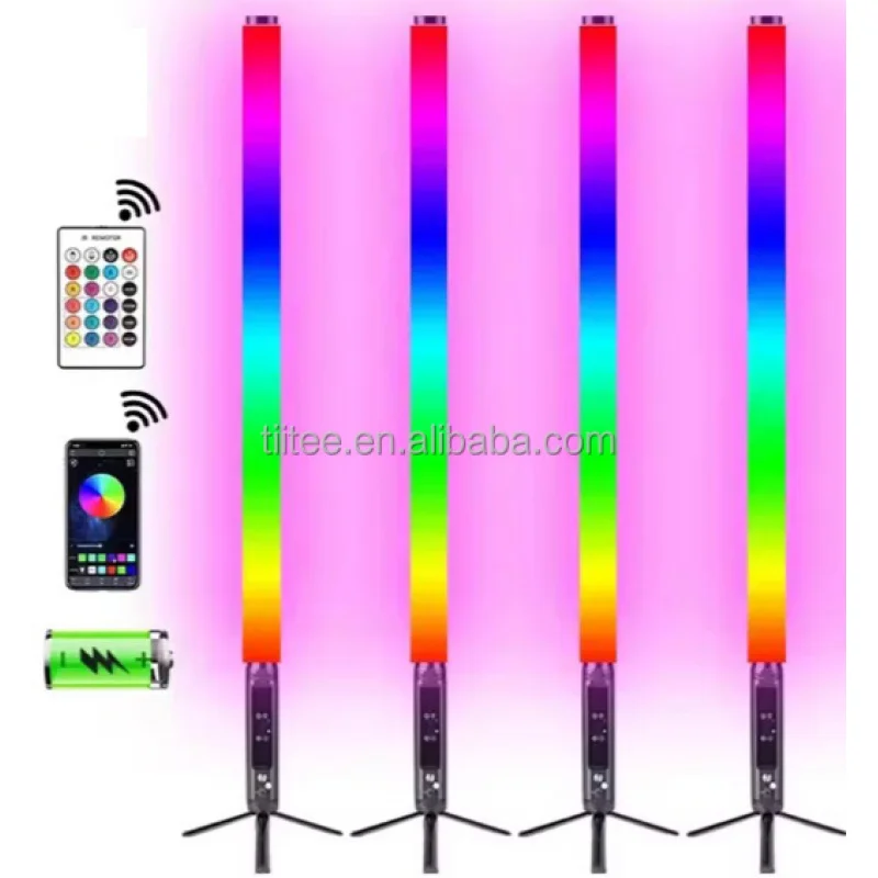 

Светодиодная трубка Tiitee T360B IP65 RGB 3-в-1, 8 шт., водонепроницаемая, для дискотек, с кейсом для сценического освещения, водонепроницаемые проекционные светильники