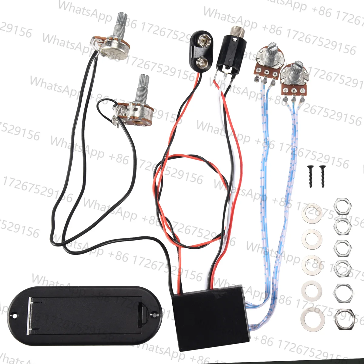 Trendy! 2 Band Active Bass Guitar EQ Equalizer Preamp Circuit Pickup Black