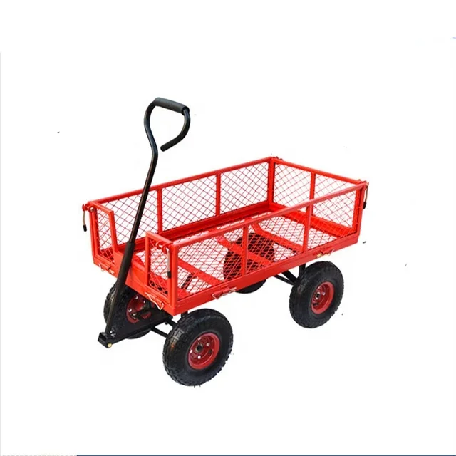 Four Wheeled Wire Mesh Truck, Large Box Truck, Garden Handcart, Household Construction Site Trailer, High Load-bearing Capacity