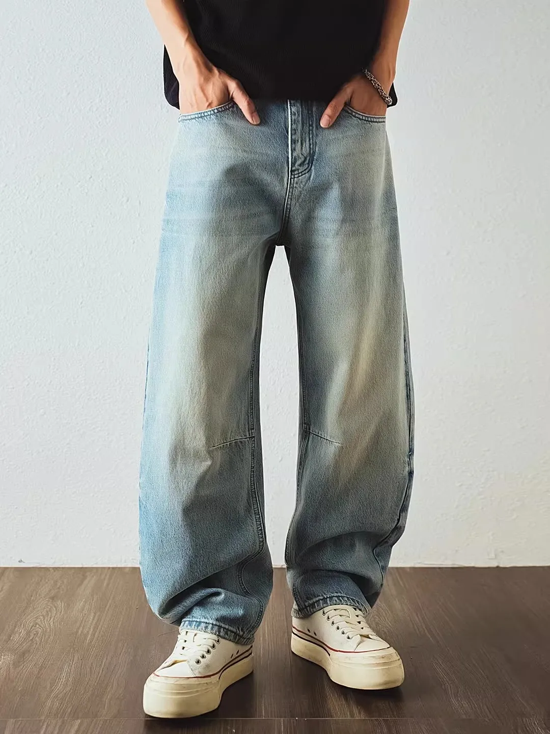 

Мужские джинсы свободного кроя с широкими штанинами, прямые, весна-осень, новые, повседневные, удобные, износостойкие