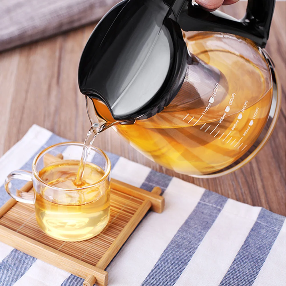 

1100ml Borosilicate Glass Teapot Heat Resistant Glass Tea Pot Stainless Steel Infuser Removable Lid for Loose Leaf Tea Coffee