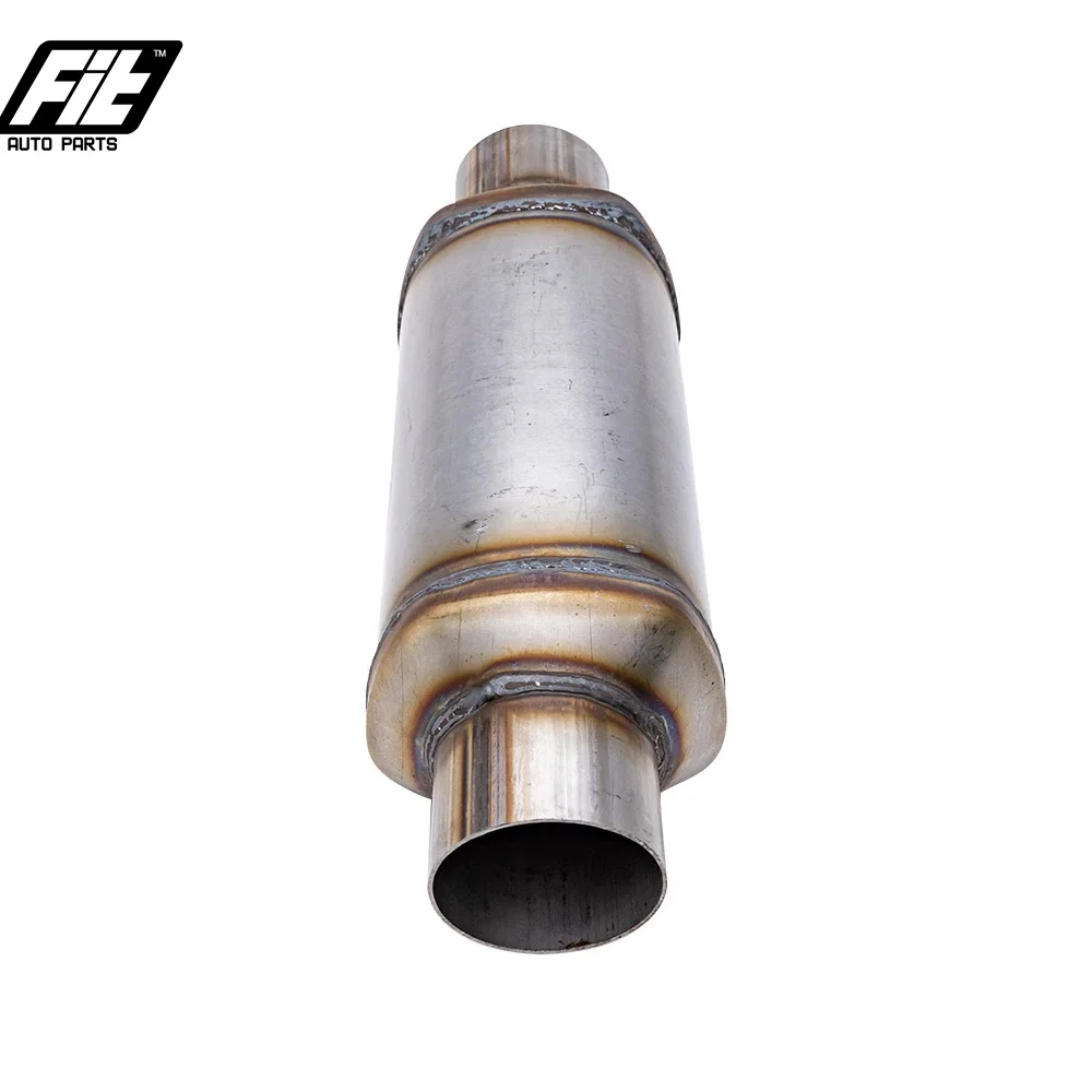 Universal Stainless Steel Exhaust car auto Resonator Internal spiral muffler pipe 3 inch intake