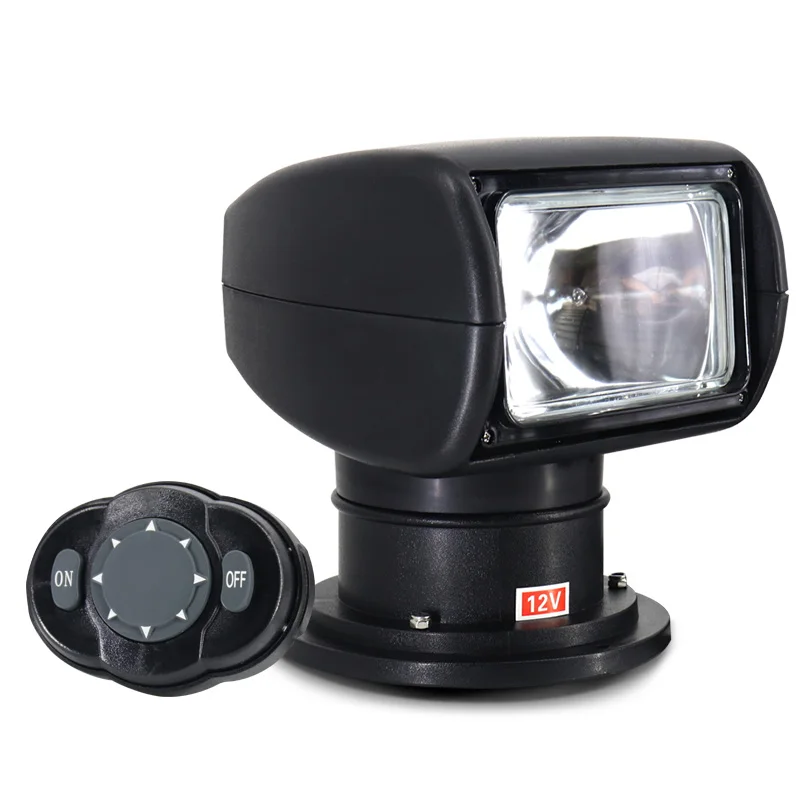 24V 100 W Searchlight Marine Remote Control Searchlight Black Boat Yacht Spotlight for Navigation Docking Search Lighting Lamp