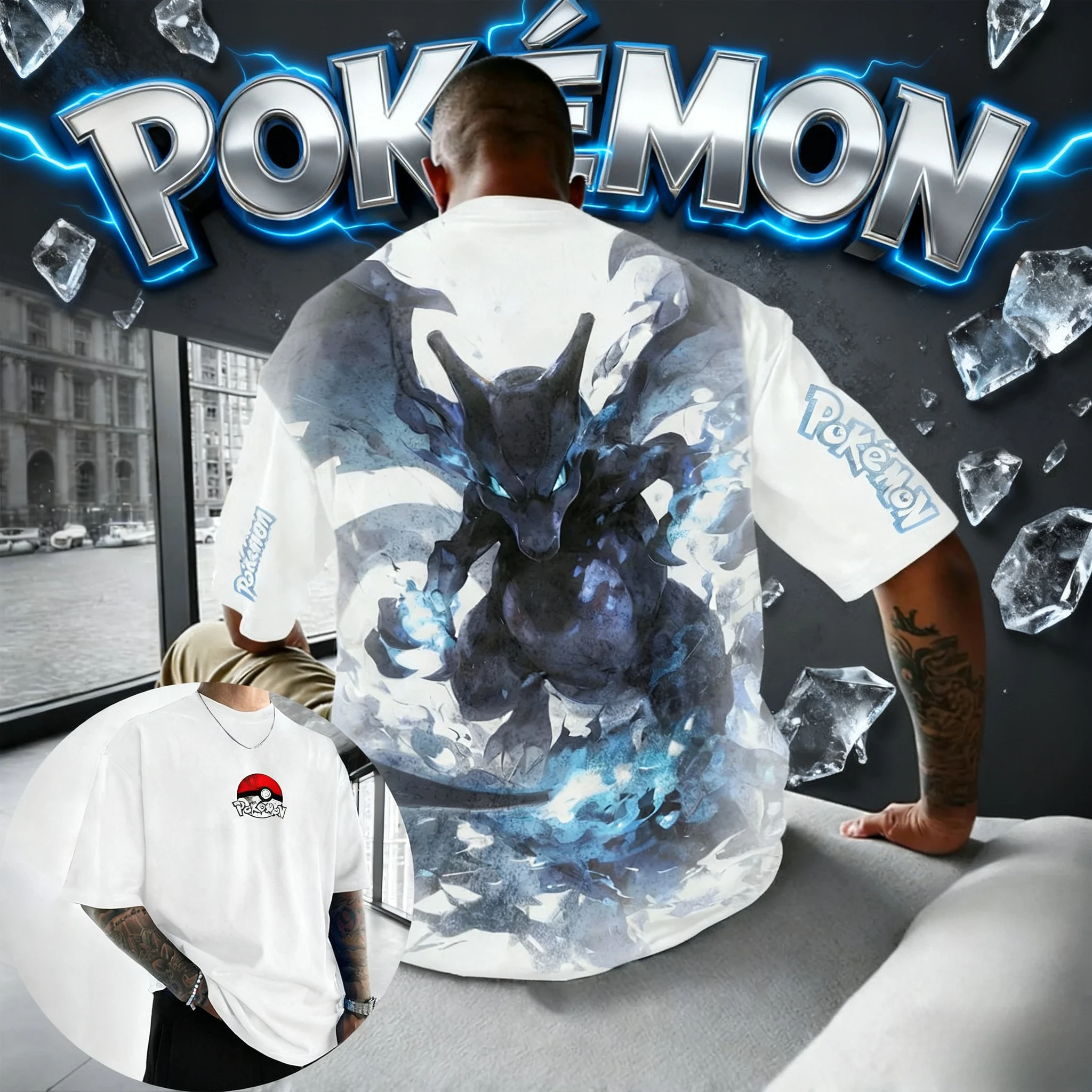 2025-verao-pokammon-animacao-marca-100-algodao-charizard-impresso-camiseta-para-homens-e-criancas-harajuku-casual-manga-curta-y2k