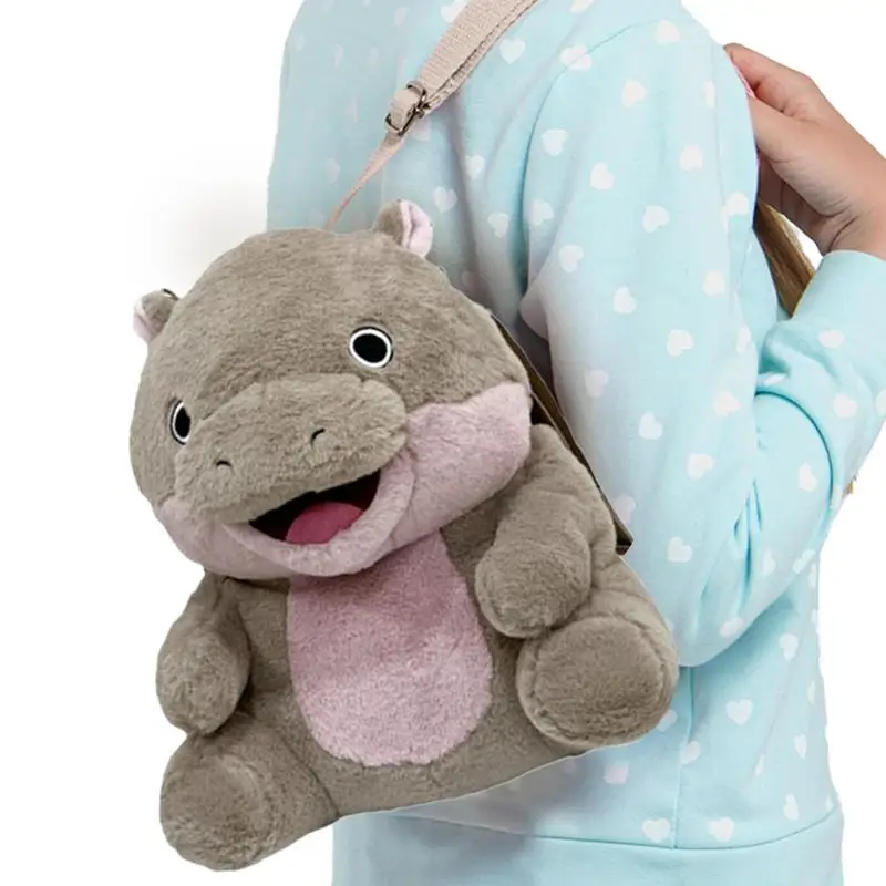 Stuffed Animal Backpack Soft Plush Zippered Bag Cartoon Backpack Home Decor Chic Small Bookbag Collectible Doll For Travel