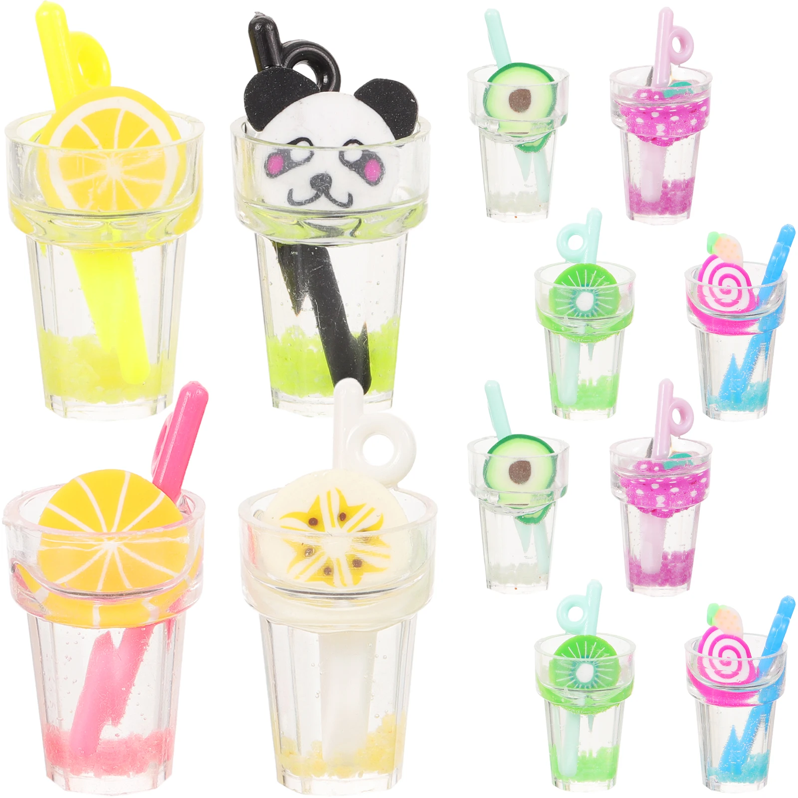 

12 Pcs Resin Simulated Charms Juice Design Jewelry Findings Earrings Bracelets Necklaces Keychains Decorative