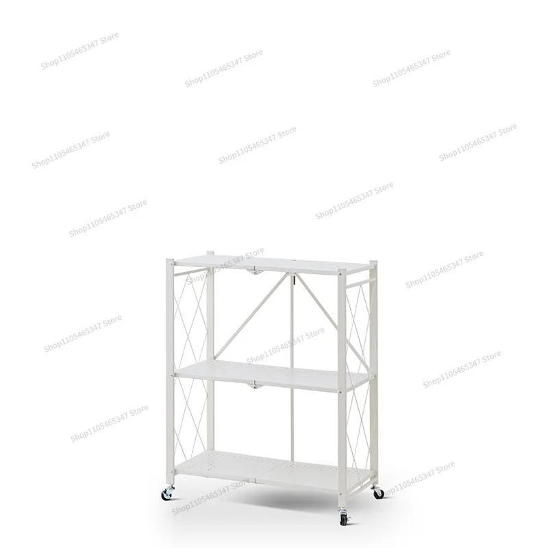 Kitchen Installation-free Folding Rack Floor-to-ceiling Multi-layer Hole Board Household Microwave Oven Pot Oven Storage Rack