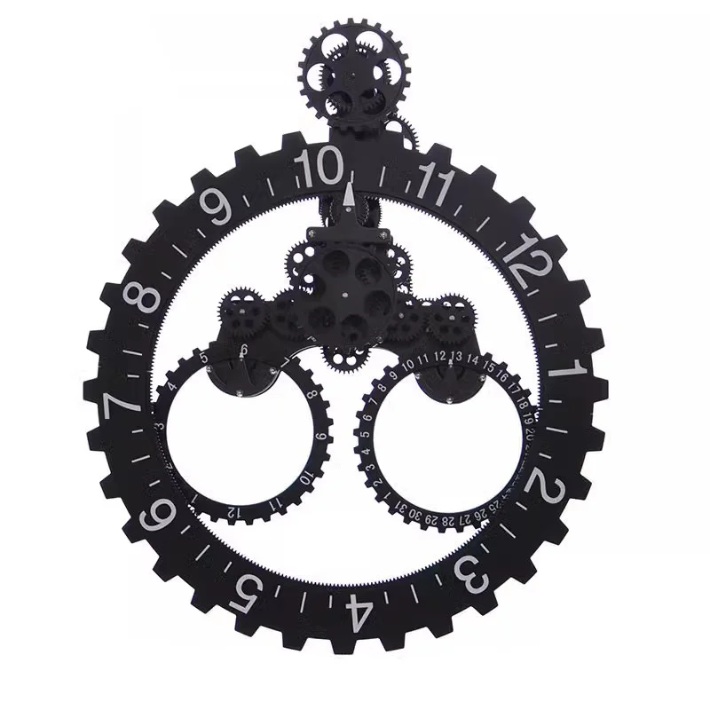 

Miaoke Creative Gear Wall Clock Silent Mechanical European Retro Wall Clock Living Room Bedroom Decoration Clock