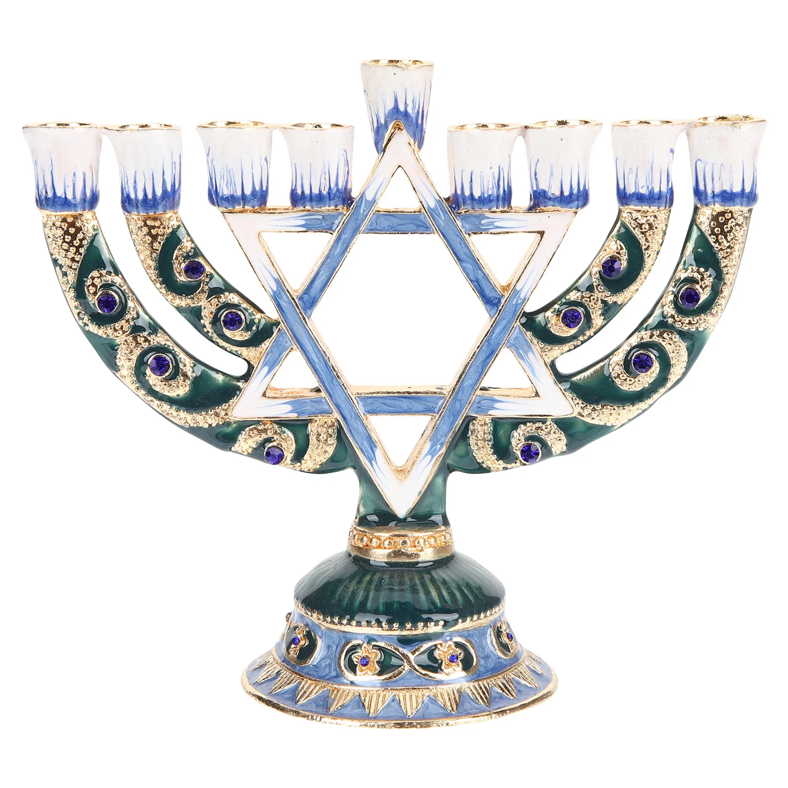 

9 Branches Holder Retro Religious Style Decorative Candlestick For Table Hanukkah Party Home Decoration Desktop