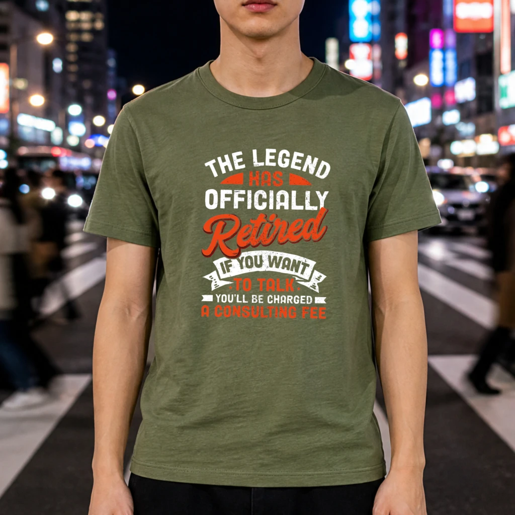 Red Ribbon Legendary Consultant Quote Men T-Shirt Office Work Attire Tee Top Humorous Professional Gift