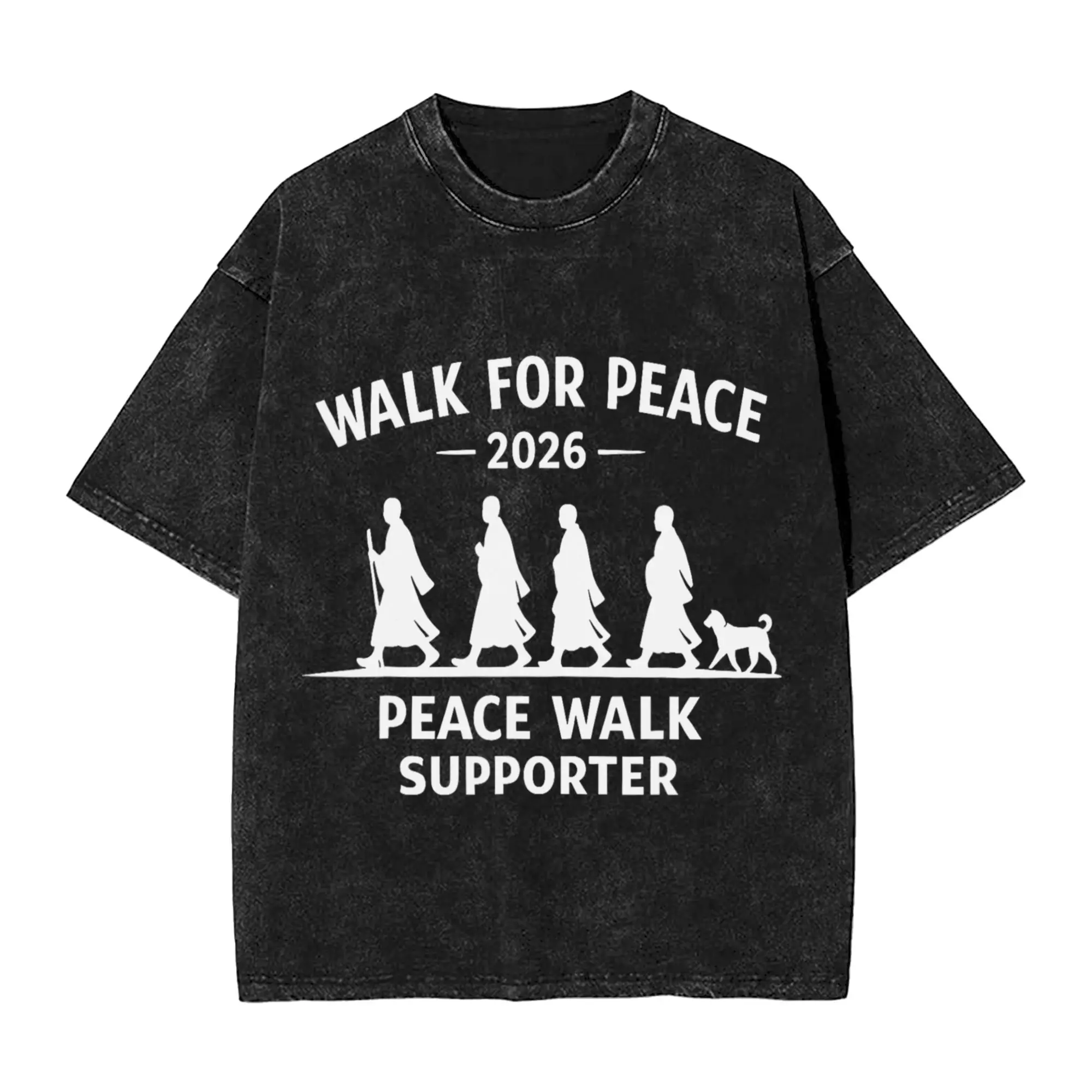 Men Peace Walking Monks T Shirts  Tees Summer Streetwear Short Sleeve T-Shirt O Neck Hip Hop Casual Tshirt Wholesale