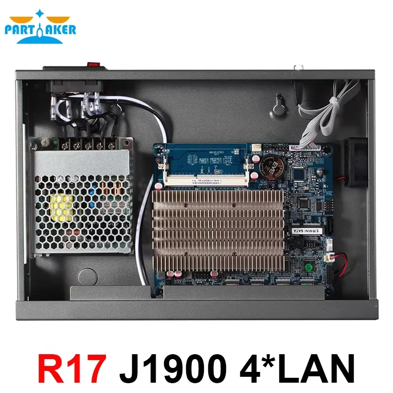 Servidor Firewall Partaker R17 1U, Intel J1900 Quad Core, 4 Puertos Gigabit LAN, 82583V, Router pfSense, Dispositivo de Seguridad