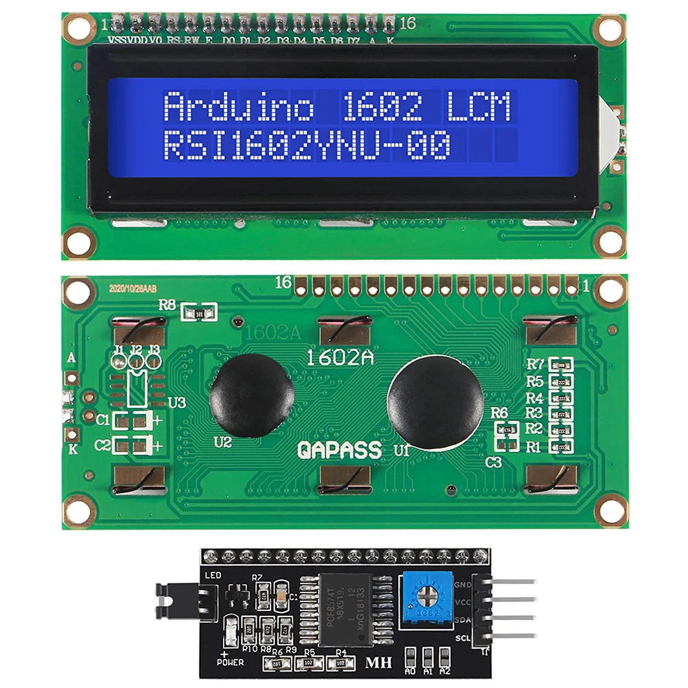 LCD1602 1602 LCD Module Blue Yellow Green Screen 16x2 Character LCD Display PCF8574T PCF8574 IIC I2C Interface 5V for arduino