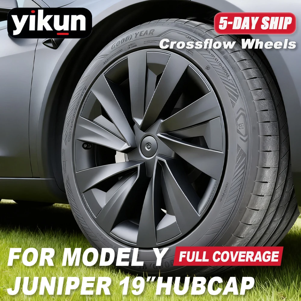

4PCS Hubcaps for Tesla Model Y Juniper 19 Inch 2025 Performance Replacement Wheel Cover Automobile Hub Cap Full Rim Accessories
