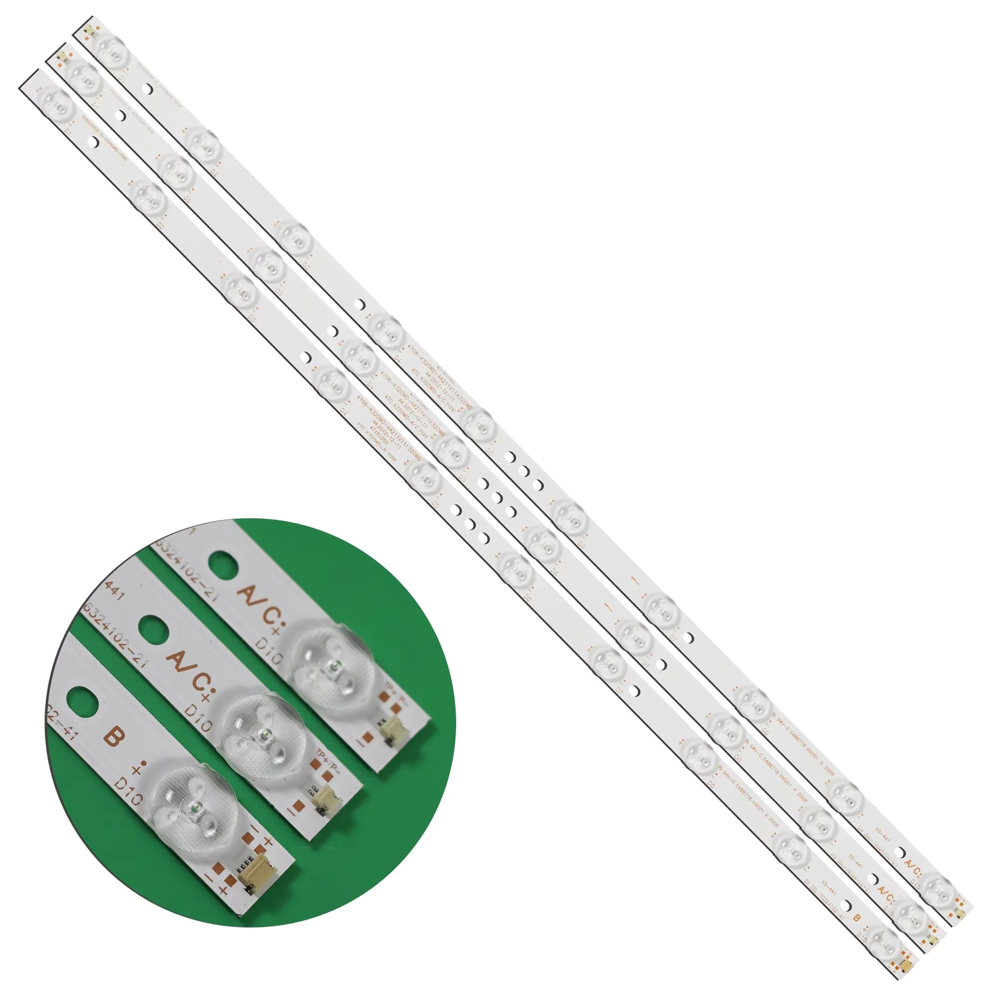 

1/5/10kits LED Backlight bar strip For LED-BA6HU32H Ergo LE32D3 Fusion FLTV-32T24 3BL-T6324102-006A 32E61HR LE82S16HM LE82S17HM