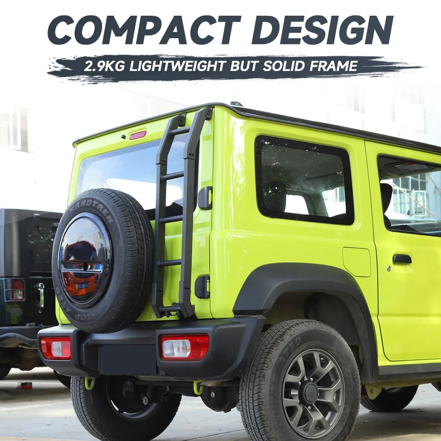 Areyourshop alluminio auto porta posteriore portellone scala arrampicata per Suzuki Jimny 2019 2020 2021 2022 BLK