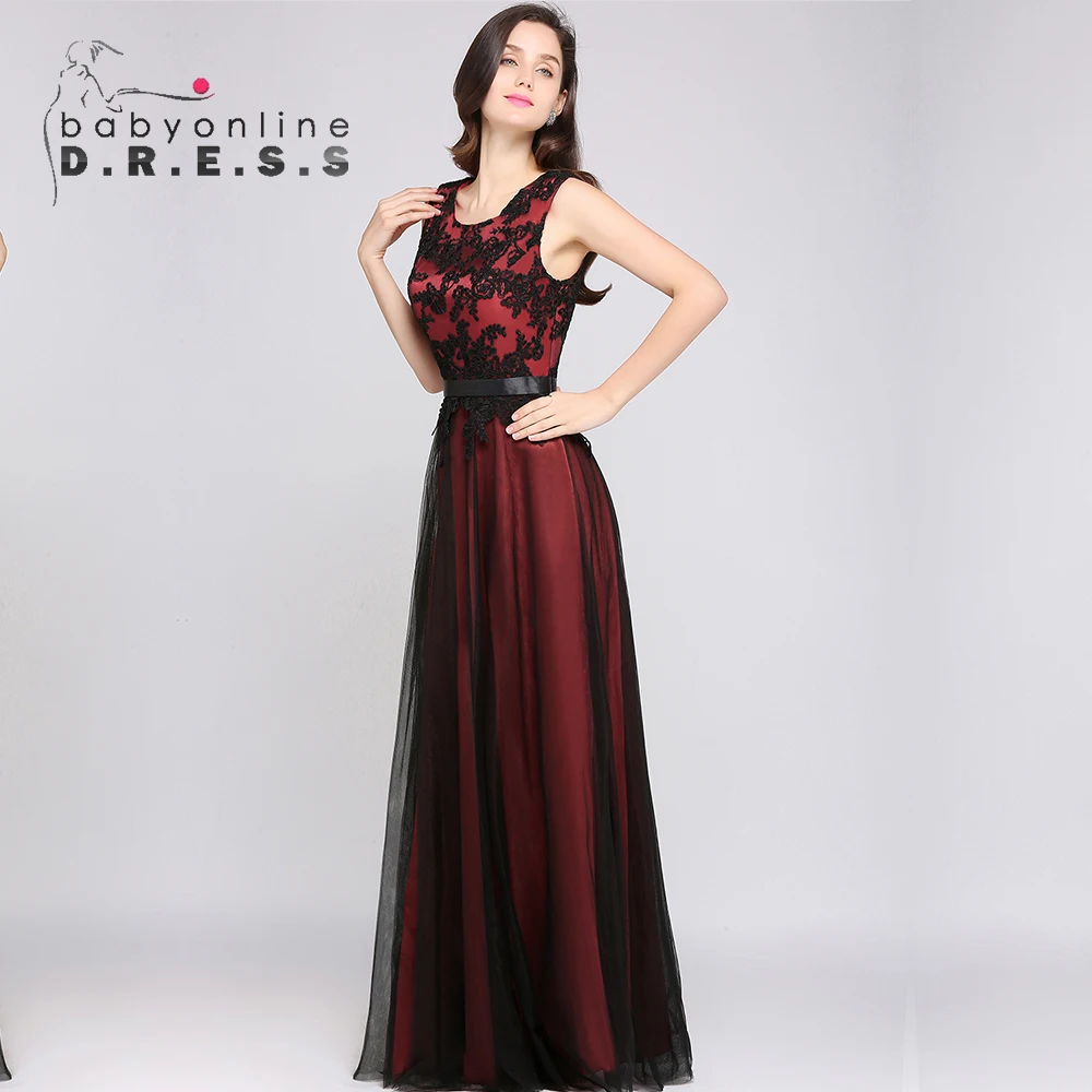 Women Prom Dress O-Neckline Sleeveless Lace Floral Corest Tulle Inside A Line Long Maxi Skirt Evening Fomral Party Wear