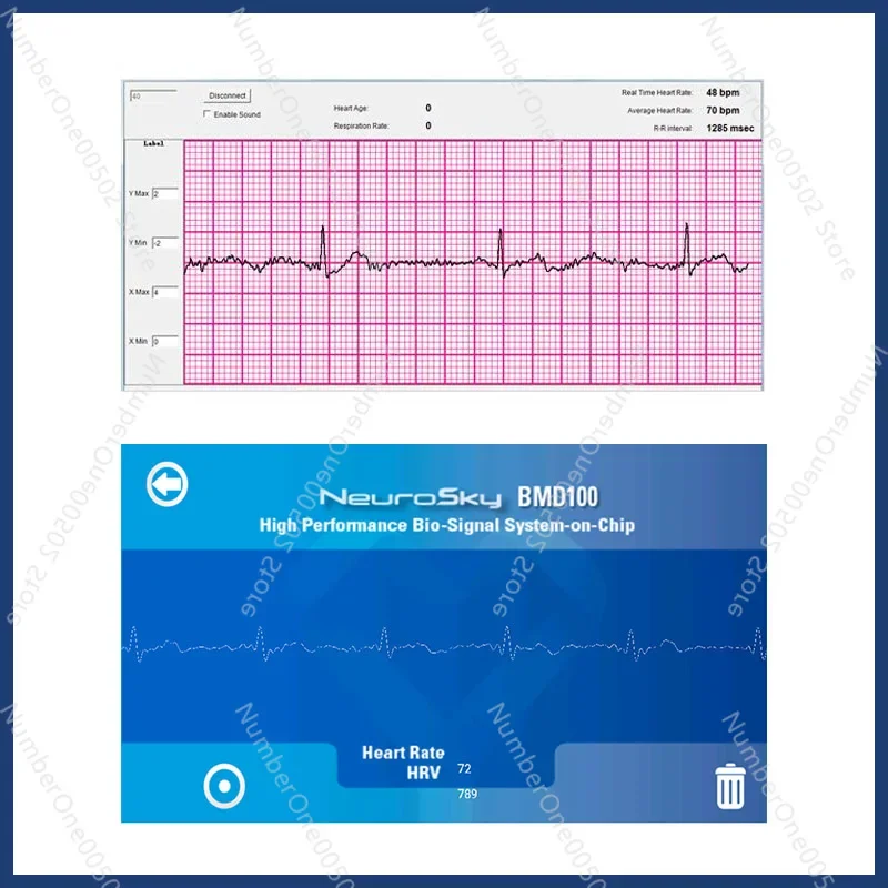 BMD101 ECG Sensor ECG Module Heart Rate Sensor Kit Heart Rate HRV Support Secondary Development