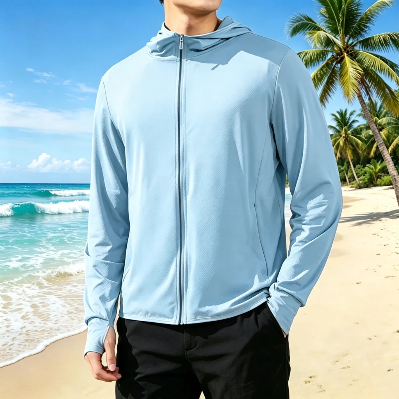 Outdoor UPF50+ Sun Protection Jacket for Man Woman New Style Loose Ice Silk Ultra-thin Fishing Coat Sun Protection Skin Clothing