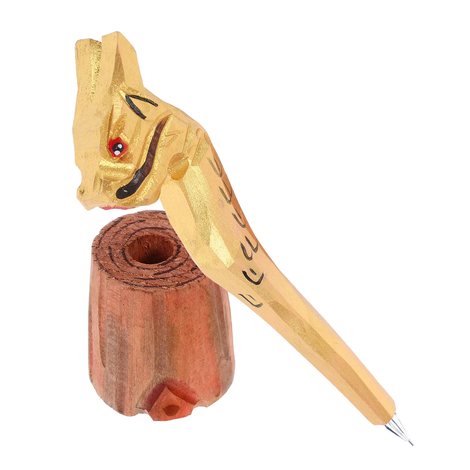 Unique Hand Carved Wooden Dragon Pen Solid Wood Crafted Writing Tool for Inspiring Creativity Fun Learning Classroom