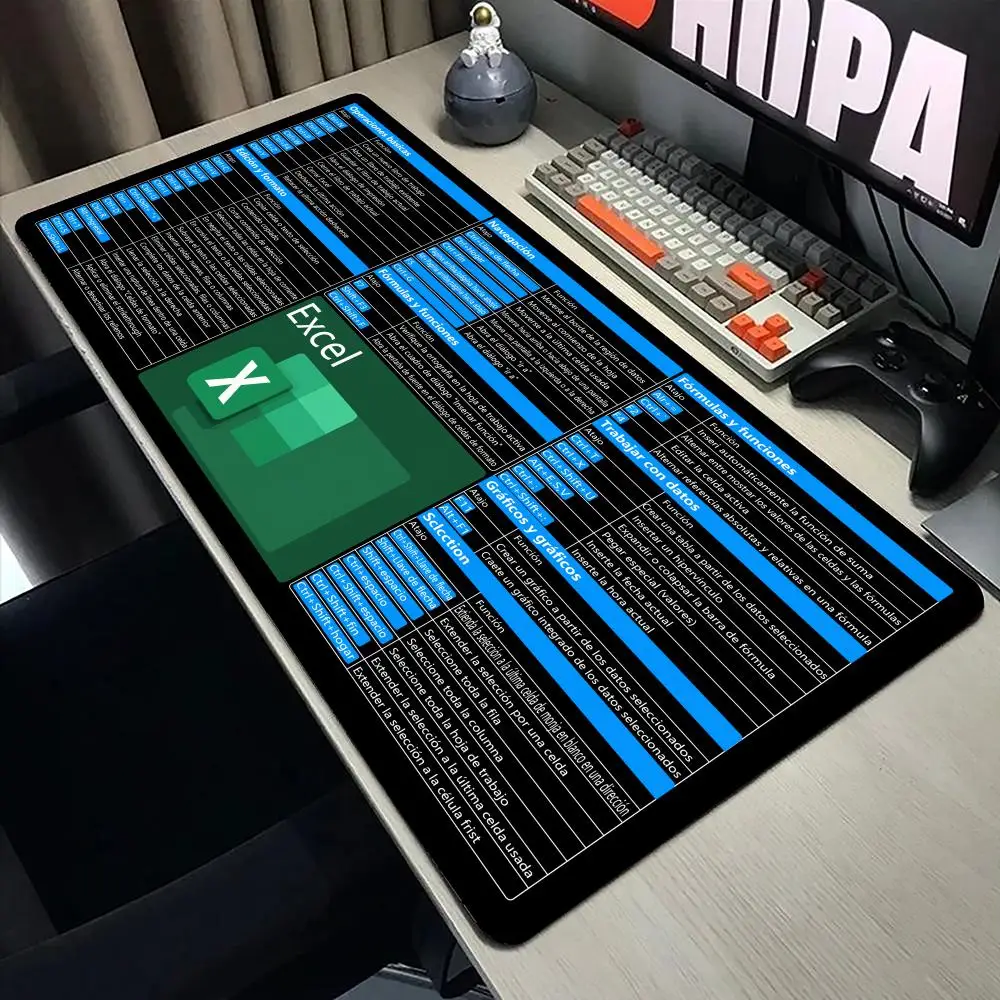 マウス ショートカット パッド 大きなキー マウス パッド、デスク スペイン語パッド、Excel HD 滑り止めベース、オフィスおよび家庭用の洗濯可能 印刷用