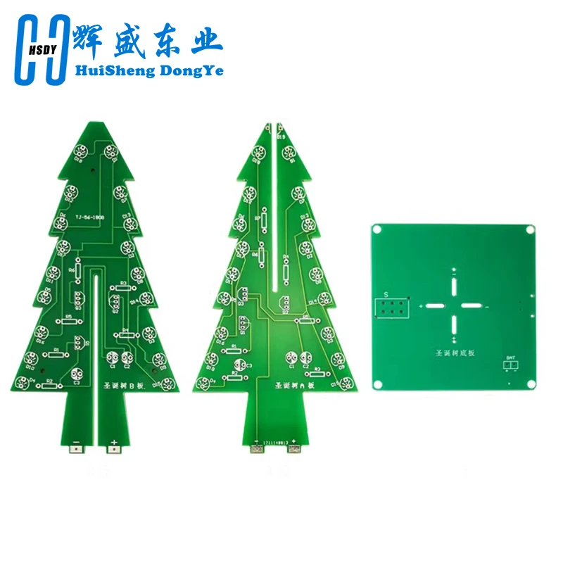 Three-Dimensional 3D Christmas Tree LED DIY Kit Red/Green/Yellow LED Flash Circuit Kit Electronic Fun Suite