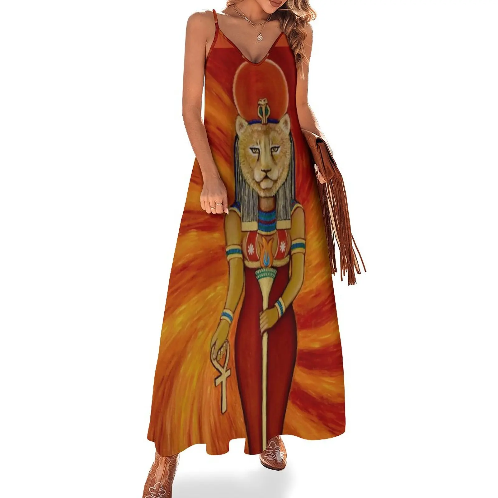 Sekhmet Egyptian Lioness Goddess Sleeveless Dress elegant party dress for women 2023 prom dress Clothing Woman's evening dress