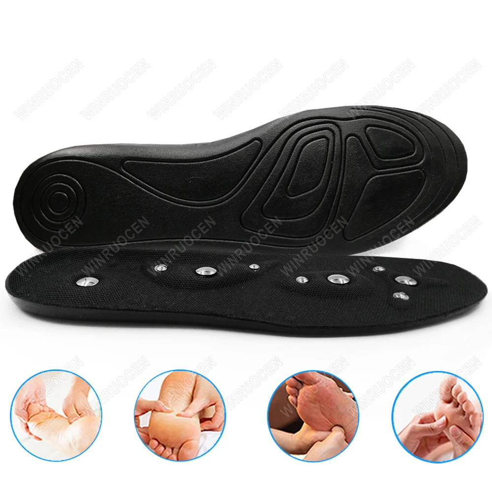 Semelle intérieure orthopédique de soutien de la voûte plantaire, thérapie magnétique, semelles de Massage des points d'acupuncture des pieds pour hommes, semelles de santé Anti-fatigue