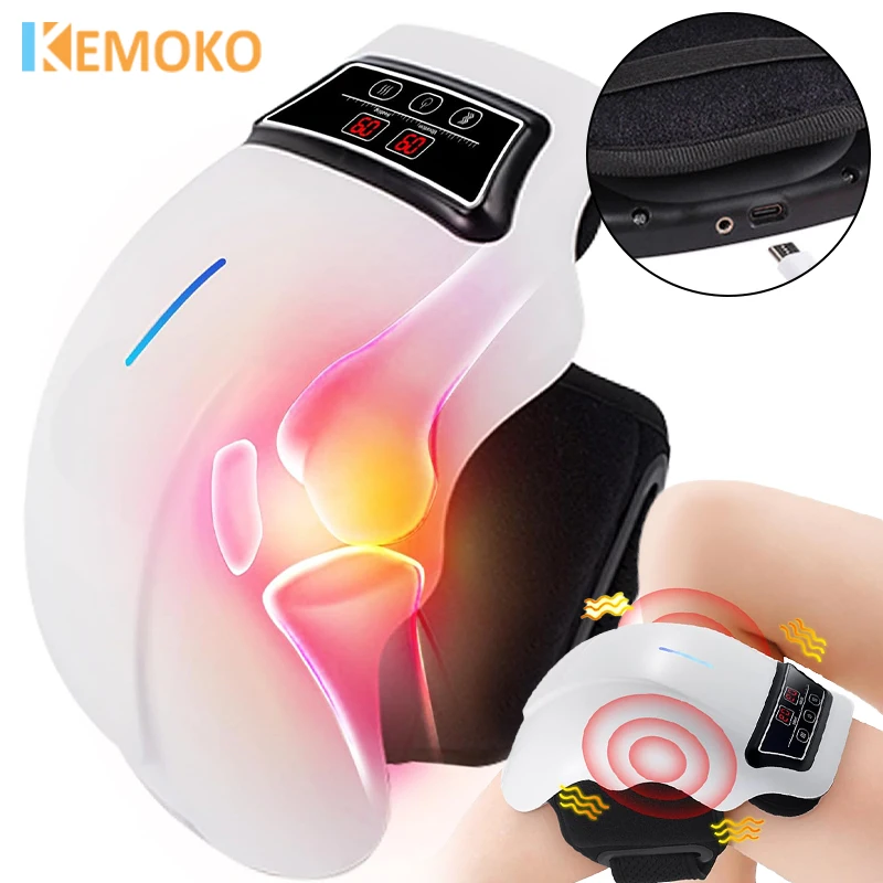 

Electric Infrared Heating Knee Massager Red Light Therapy Air Pressure Vibration Hot Compress Physiotherapy Device Knee Massage