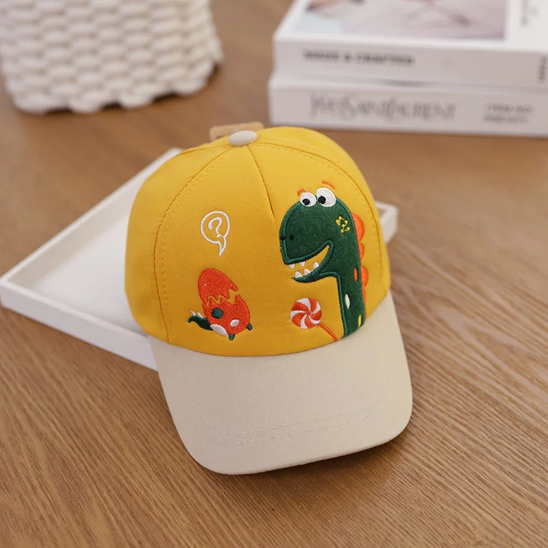 Baby Cute Travel Cap Casual Dinosaur Color Matching Multicolor Hat Unisens Outdoor Visor Cartoon Dinosaur Design Casual Hat