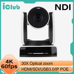 4K60fps Video conference NDI PTZ camera 30X Optical Zoom SDI HDMI USB LAN Ai Auto Tracking PTZ Camera For Church Live Streaming