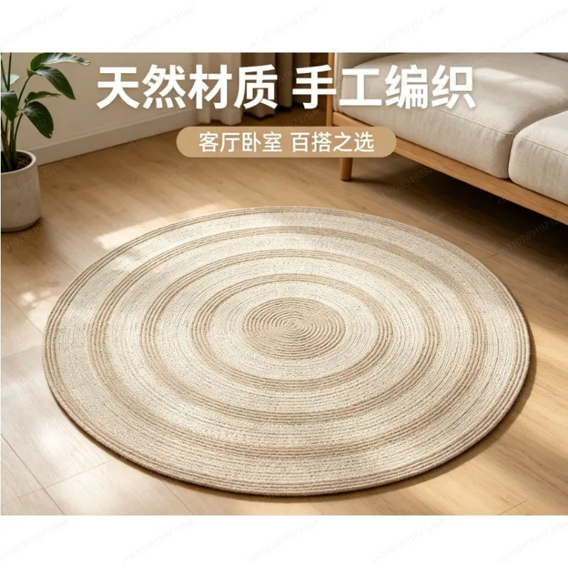Jute Non Glue Rug Waterproof Odorless for Living Room Villa Non Slip Mat Stain Durable Scratch Resistant