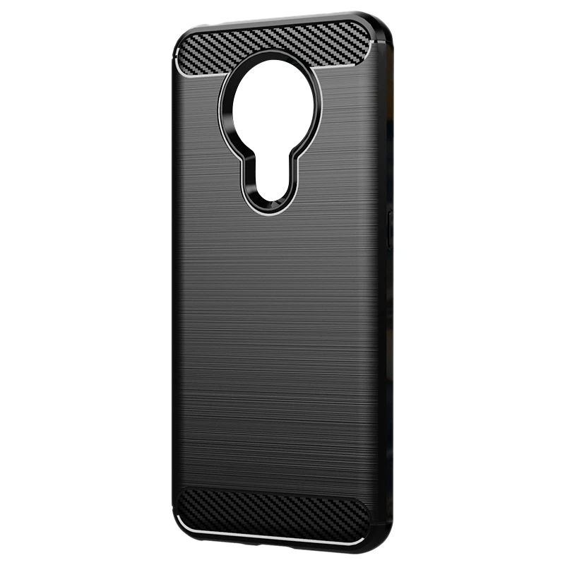 Suitable for Nokia 5.3 Case Anti-Fall Protective Shell Brushed Shell Protective Soft Shell TPU Mobile Phone Case Black