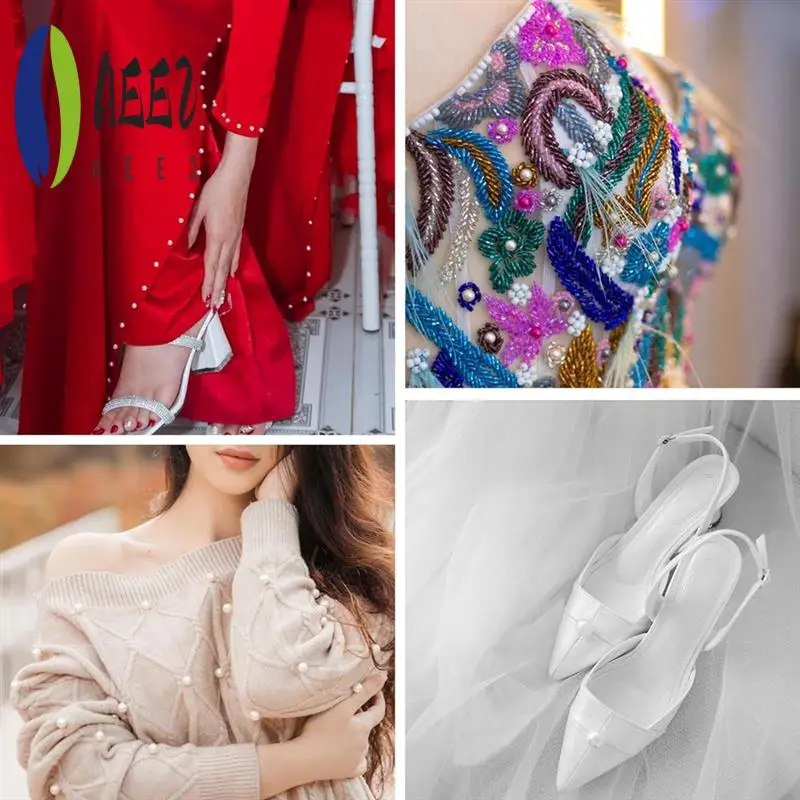 

AEE2-Машина для установки жемчуга, ручной пресс, инструменты с 5 размерами круглых бусин из белого жемчуга, заклепки, шпильки для украшения одежды