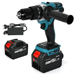 18V 13mm Brushless Electric Drill 18V Cordless Impact Drill 120N/M Screwdriver Drill Can Drill Ice Power Tool With Two batteries