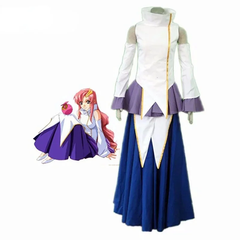 Anime Gundam Seed Lacus Clyne 1o Algodão Poliéster Trajes Cosplay Personalizar Tamanho