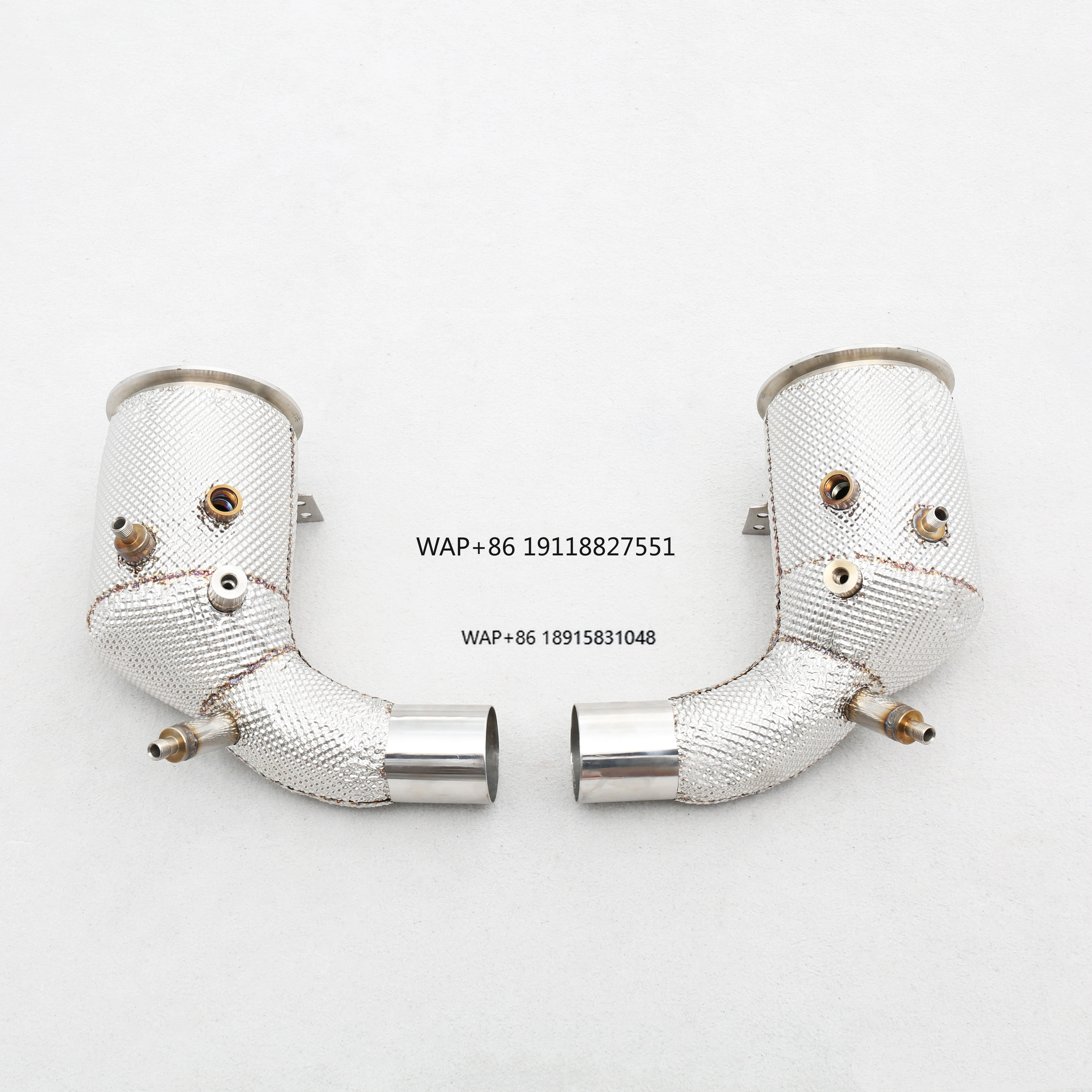 

OEM Custom 304 Stainless Steel High Flow Catted Downpipe with Heatshield Perfect Fit for 992 3.0T