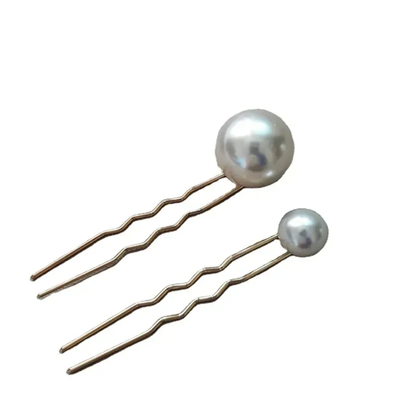 Temperament Niche Simple U Shaped Hair Pins Elegant Pearl Hairpins Metal Bobby Style Grips Hair Bun Clips Hair Styling Tools