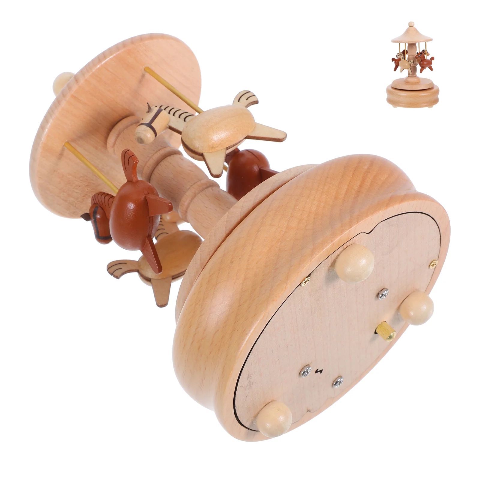 

Rotating Wooden Music Box Handmade Exquisite Carousel Birthday Decoration Vintage Home Decor Musical Jewelry Box Unique Gift